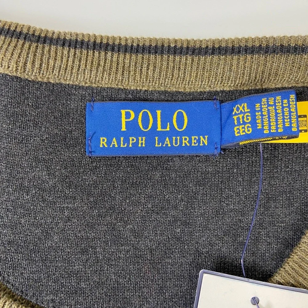 Polo Ralph Lauren Mens XXL Classic Fit Waffle Crewneck Sweater‎ Olive Green NWT
